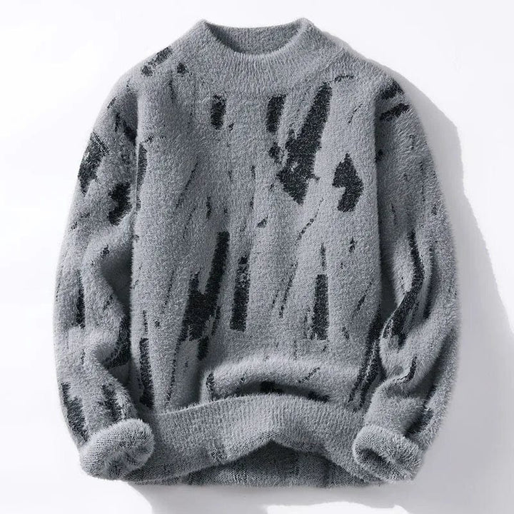 Art-Inspired Knit Pullover