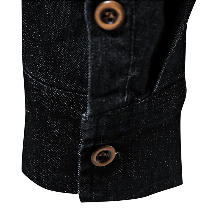 AdaptiveFit Cotton Denim Shirt: Tailored for Men